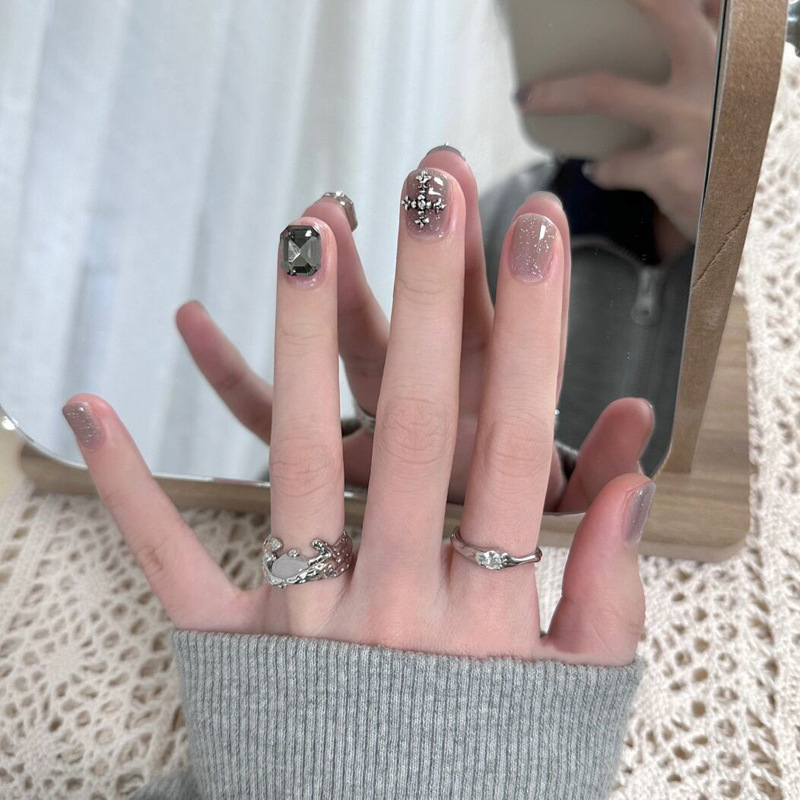 Simple and individual opal irregular-shaped ring, cold style, ins niche design, high-end open ring Specification drawing
