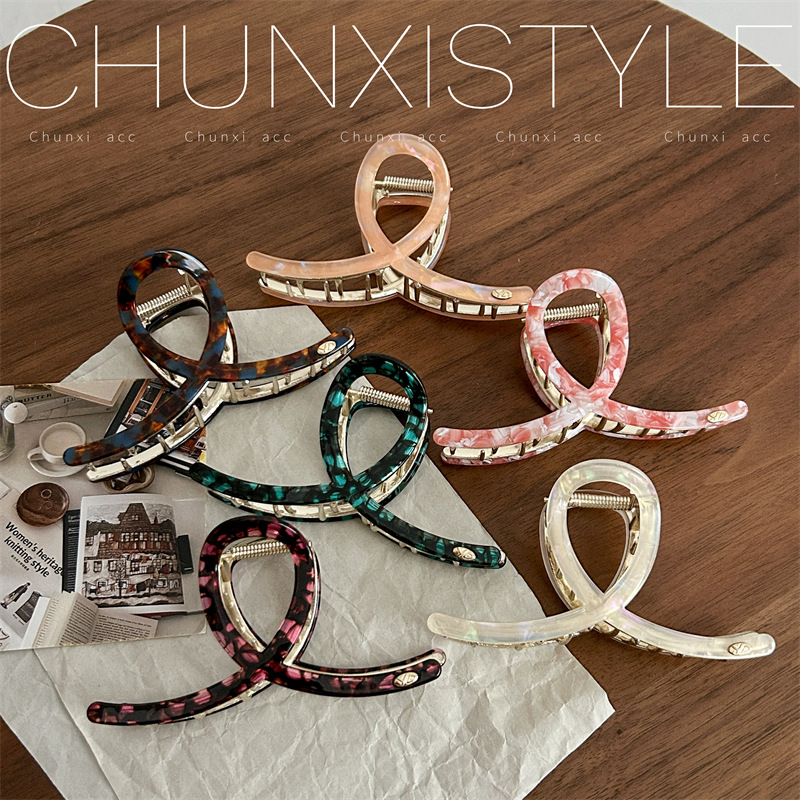 Super Power Acetate Mermaid Girl High-end back clip 2025 New Shark Clip Women's Clip Headwear Hair clip details Picture