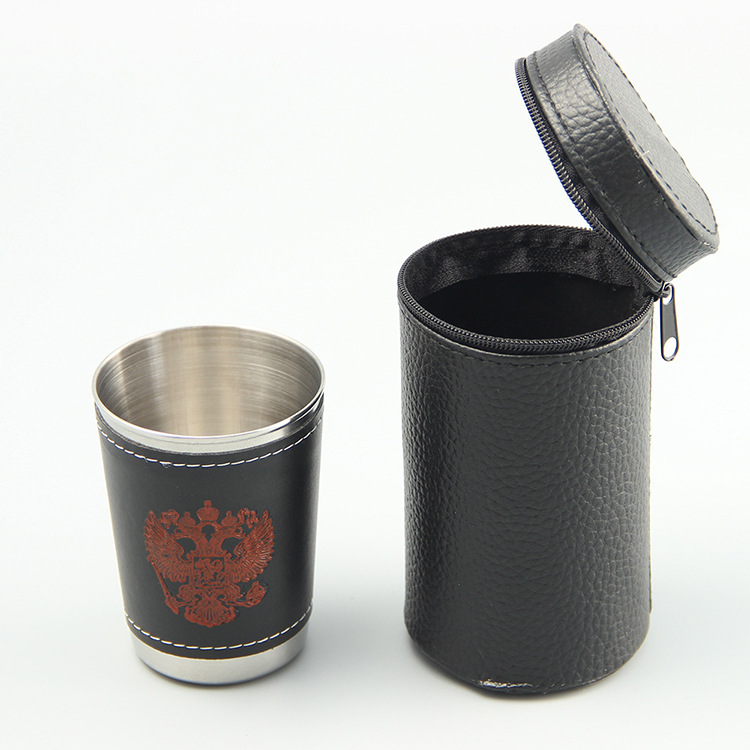 Portable mini stainless steel cup set, creative inner and outer 201 stainless steel wine glass, beer glass manufacturer Specification drawing