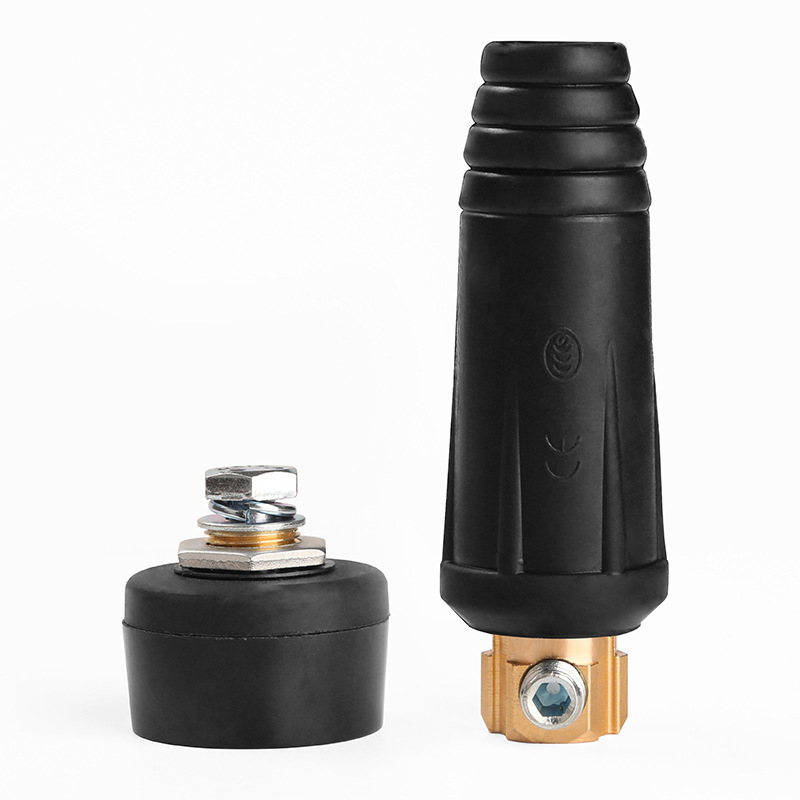 Wholesale 35/50 welding machine quick couplings, pure copper European-style quick plugs, hand-welded plugs and sockets, welding accessories Item Picture
