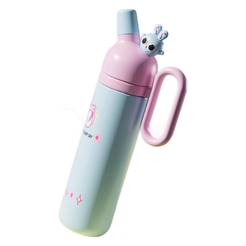 Wholesale of best-selling dopamine cartoon doll insulated cups, desktop large-capacity portable straw cups, and internet-famous double drinking cups Item Picture