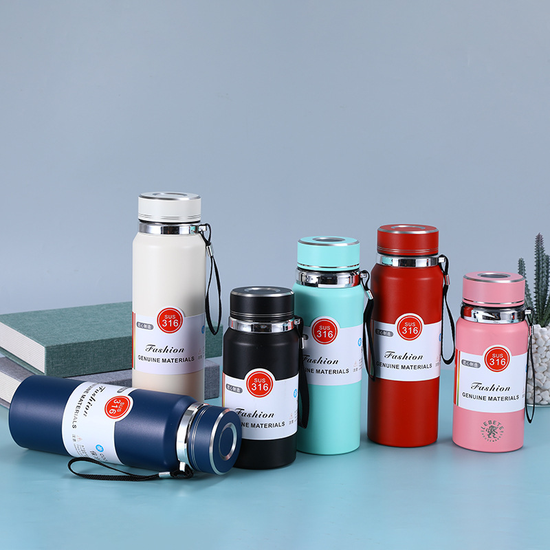 Wholesale of simple 304 stainless steel insulated cups, outdoor portable sports water bottles with tea strainers and vacuum strainers Specification drawing