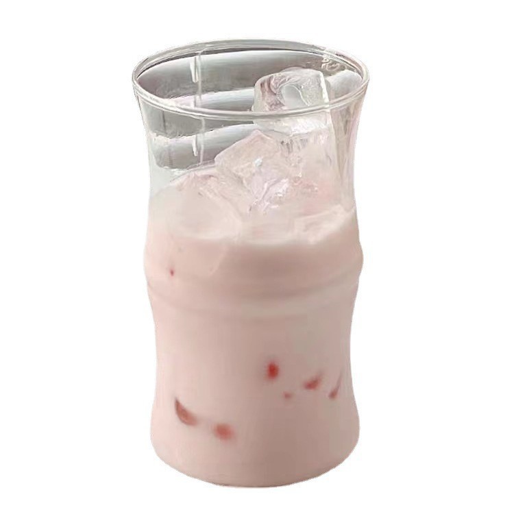 Household high borosilicate transparent glass, single-layer glass for women, milk, simple beverages, coffee, restaurant drinking cups Item Picture