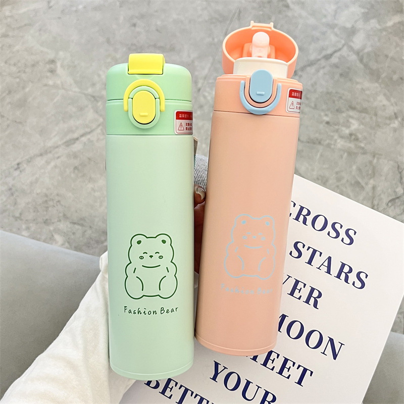 Yongkang insulated cup, original fresh candy color, high appearance level for girls, straw cup, double-drinking stainless steel water cup, travel cup Specification drawing