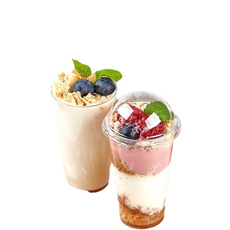 Factory wholesale 100ML disposable dessert cups with LIDS, transparent round disposable mousse cupcakes and salad cups Item Picture