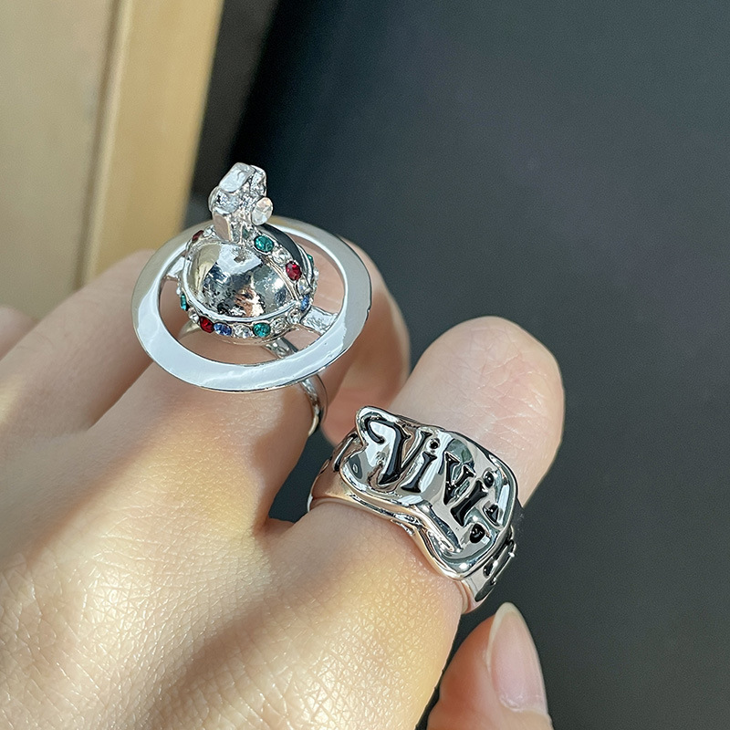 A super cool wide-face belt buckle design with a drop glaze open ring, featuring a trendy dark style and a heavy heavy Saturn index finger ring details Picture