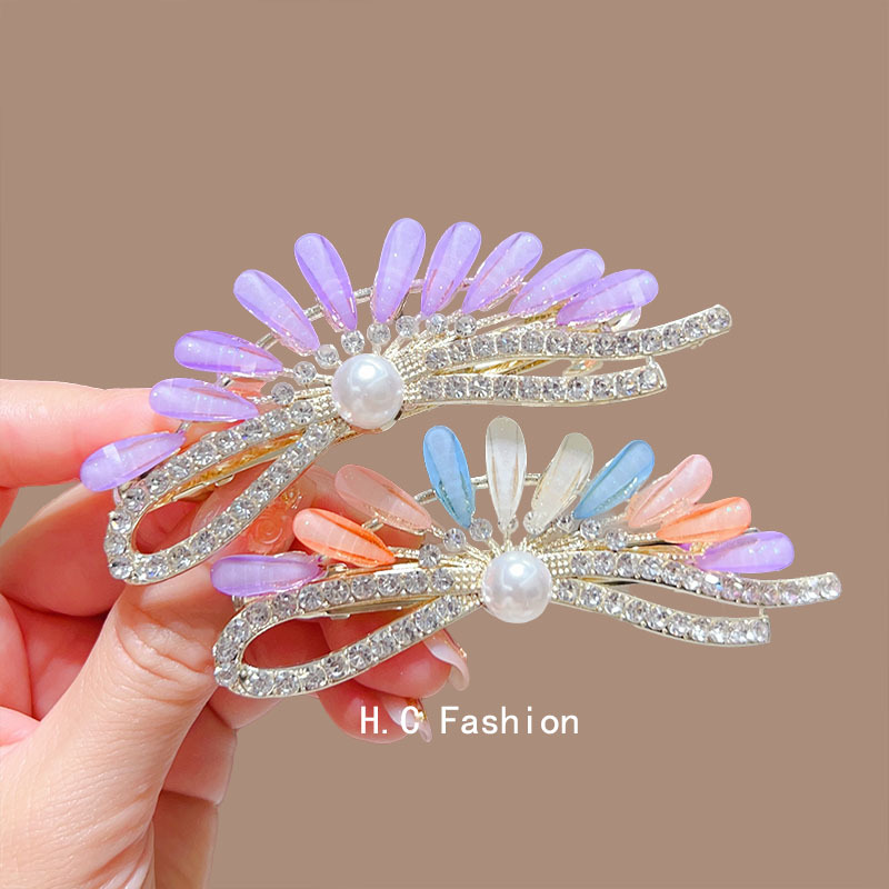 New color fan-shaped spring clip for women, a semi-tied hair bun for the back of the head, a high ponytail hair clip accessory full figure