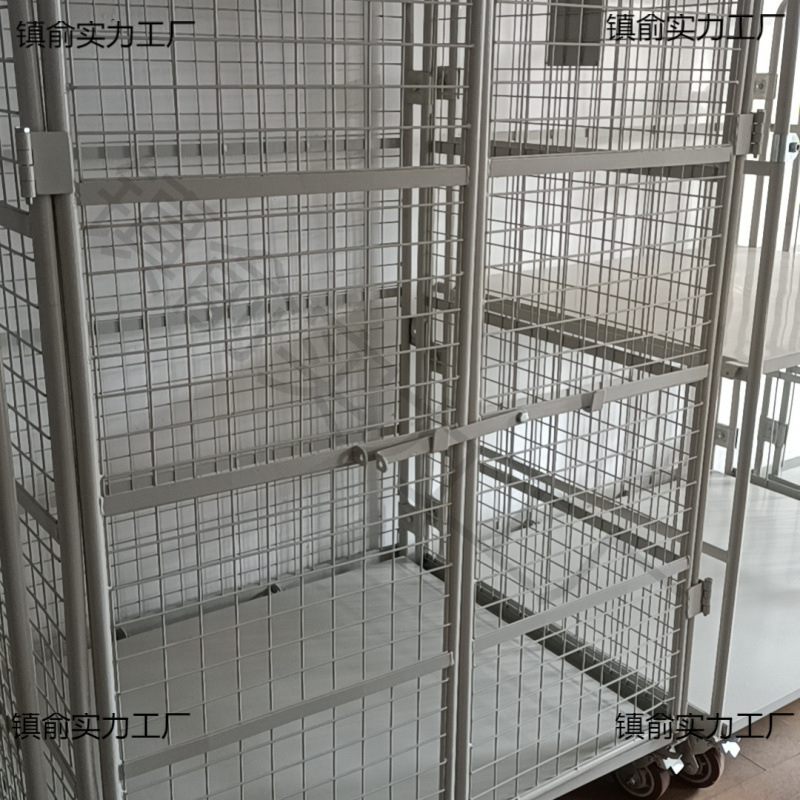 LP mobile logistics trolley, folding storage cage trolley, turnover and handling, universal express storage with wheels, durable and foldable details Picture