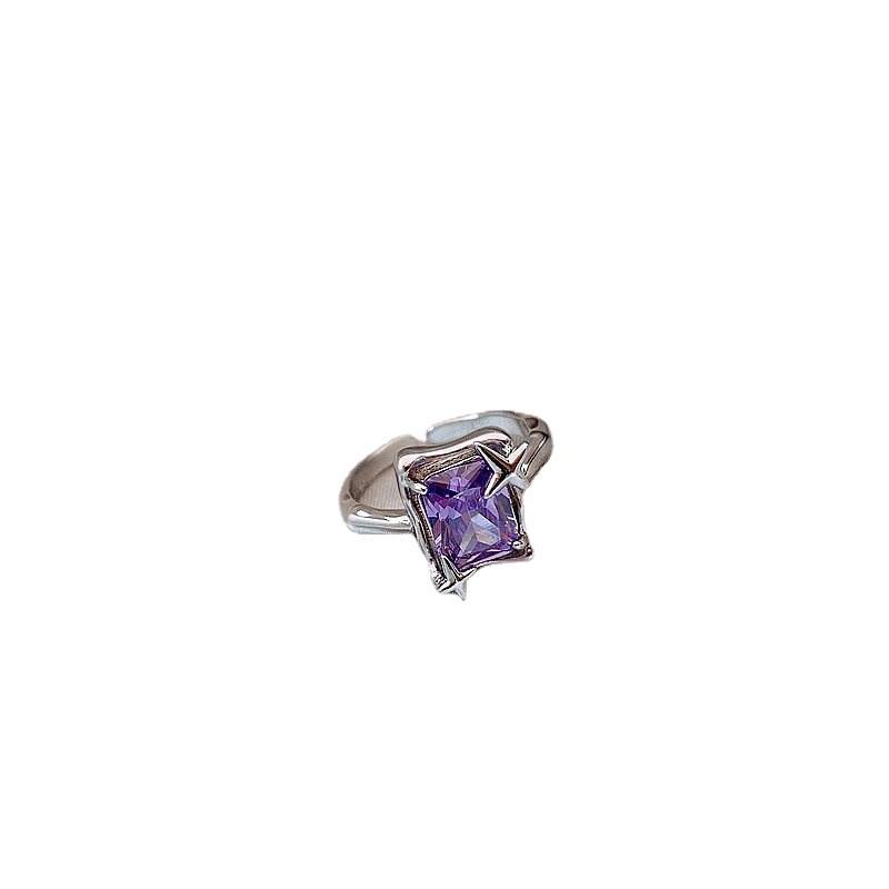Korean colorful light luxury zircon star ring women's fashion style, unique and niche design, high-end feel, ins cold style Item Picture