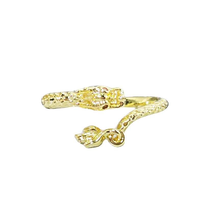 A cold and unique dragon-shaped pendant open ring for women, with a retro and distinctive charm, and an ins style simple and trendy index finger ring Item Picture