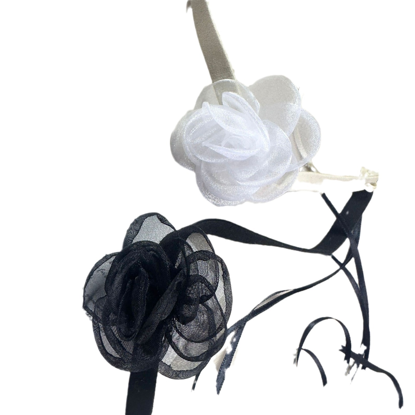 Dual-purpose necklace and bracelet! Retro black flower collar, French elegance, socialite, Instagram, niche and sweet choker Item Picture