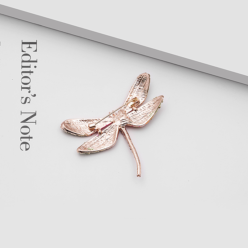 European and American alloy studded with colorful diamonds, oil drip enamel dragonfly insect brooch, exaggerated and personalized, direct sales from foreign trade wholesale factory Application Scenario