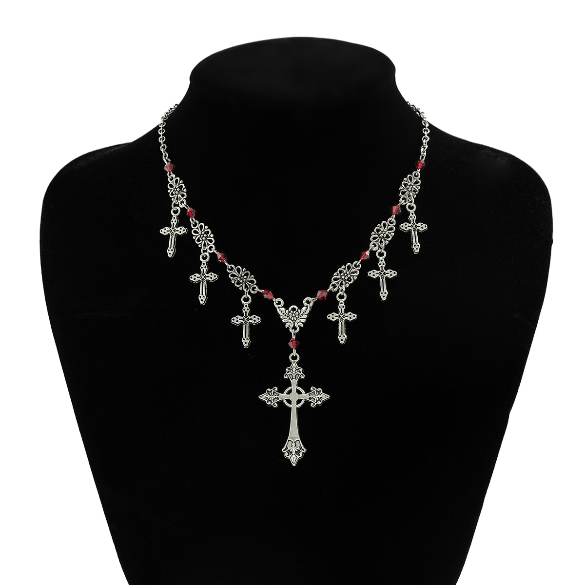 European and American cross-border accessories, hip-hop necklaces, cross pendants, dark collarbone chains, Gothic sweet and cool necklaces, niche Application Scenario