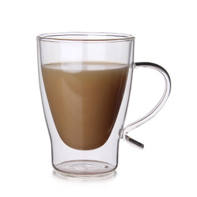 Wholesale popular creative double-layer glass cups, household cups, high borosilicate glass coffee cups, high-temperature resistant juice cups and water cups Item Picture