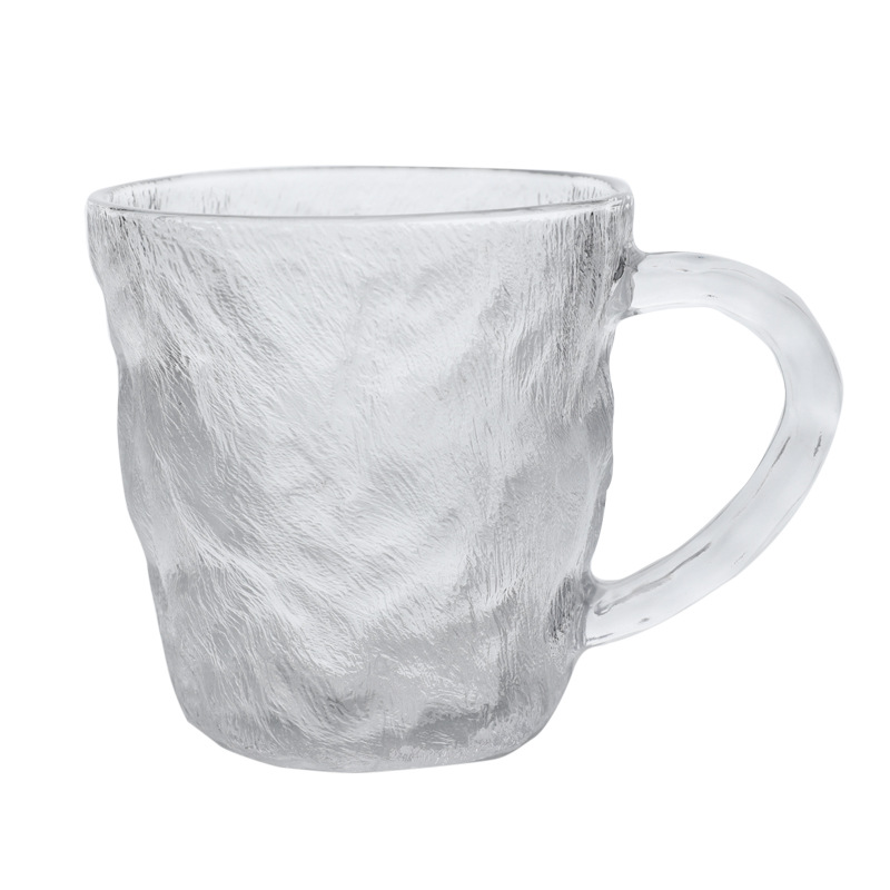 Glass cups in an ins style, household handles, glacier cups, water cups, cups for drinking, coffee, breakfast, and tea Item Picture