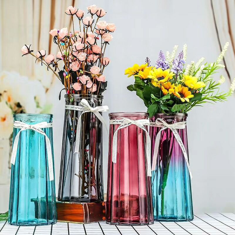 Wholesale of Nordic lucky bamboo glass vases, home decorations, vase ornaments, living room dining tables, dried flowers and flower arrangements from the manufacturer details Picture