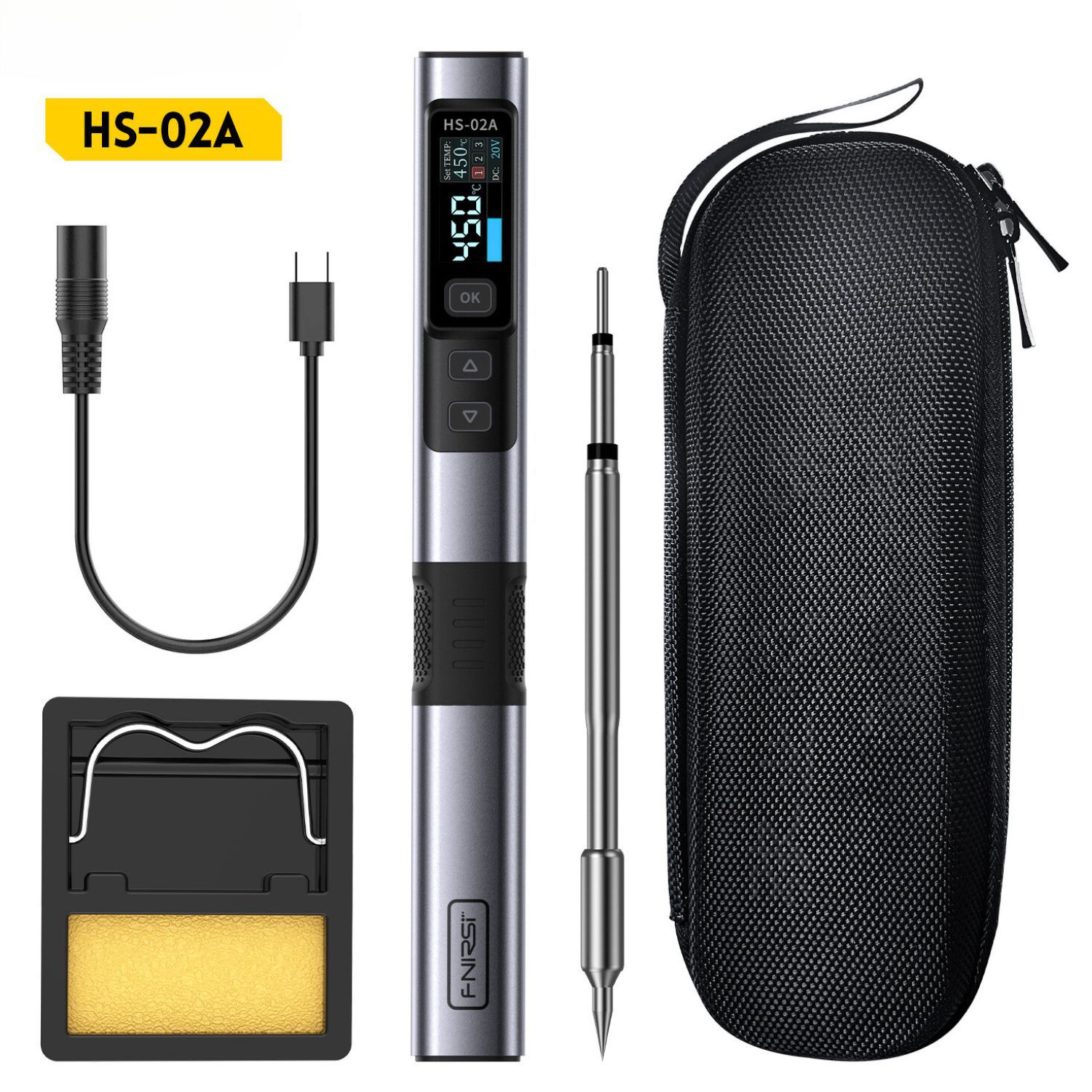 FNIRSI HS-02 Smart Soldering iron 100W portable constant-temperature soldering station, soldering pen for home repair and soldering undefined