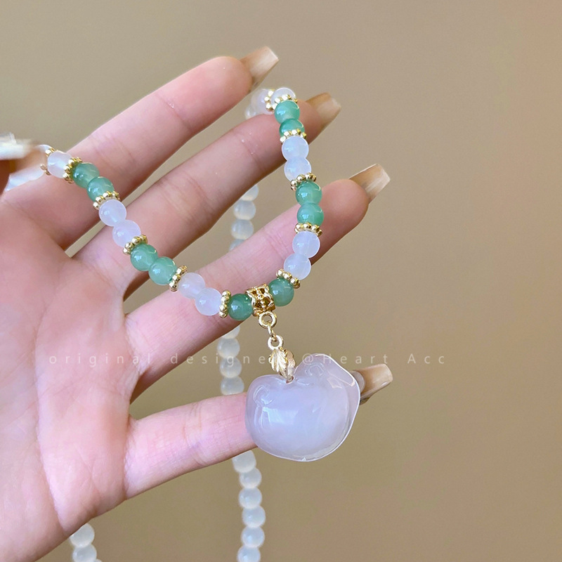 "Zhi Chun" ancient-style glass beads necklace, sweater chain, New Chinese-style niche Chinese-style horse face skirt accessories Application Scenario