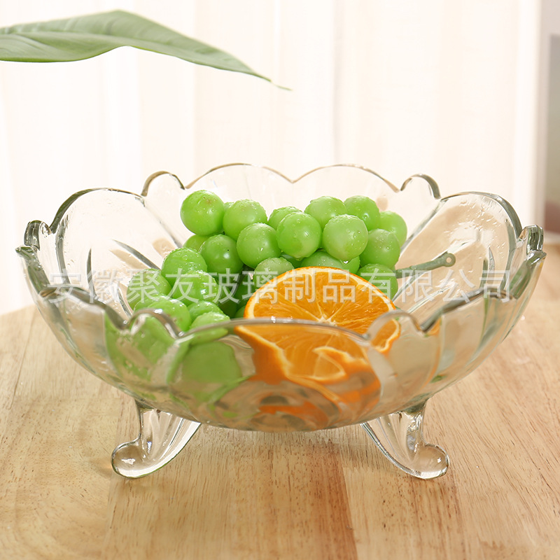 Crystal glass fruit platters and fruit boxes, creative salad plates for home living rooms, practical gifts for hotels and KTVS details Picture