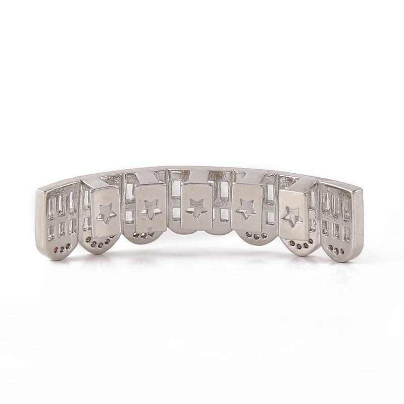 Popular cross-border Hiphop braces from Europe and America, irregularly inlaid zircon teeth, Hiphop dental ornaments Item Picture