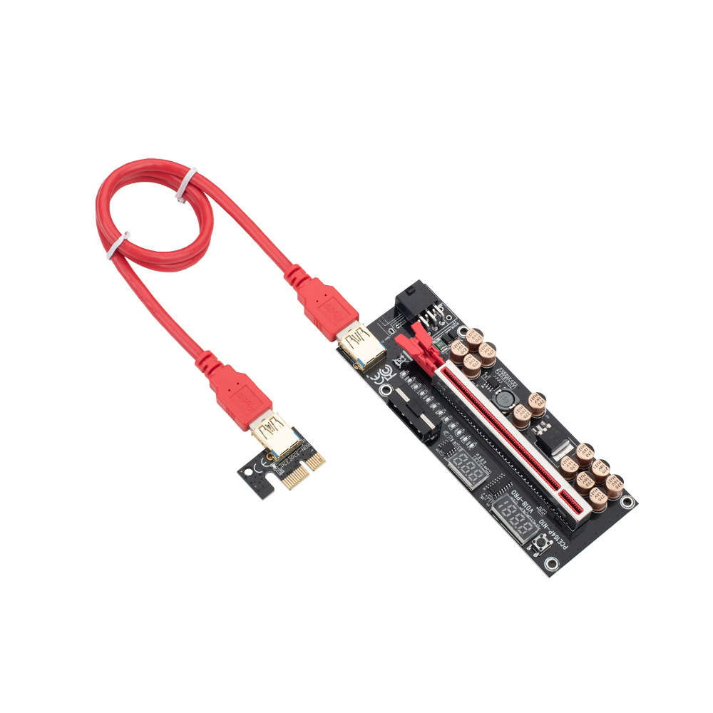 PCIE graphics card extension cable V018PRO voltage display USB3.0 temperature control PCI-E adapter cable 1X to 16X Item Picture