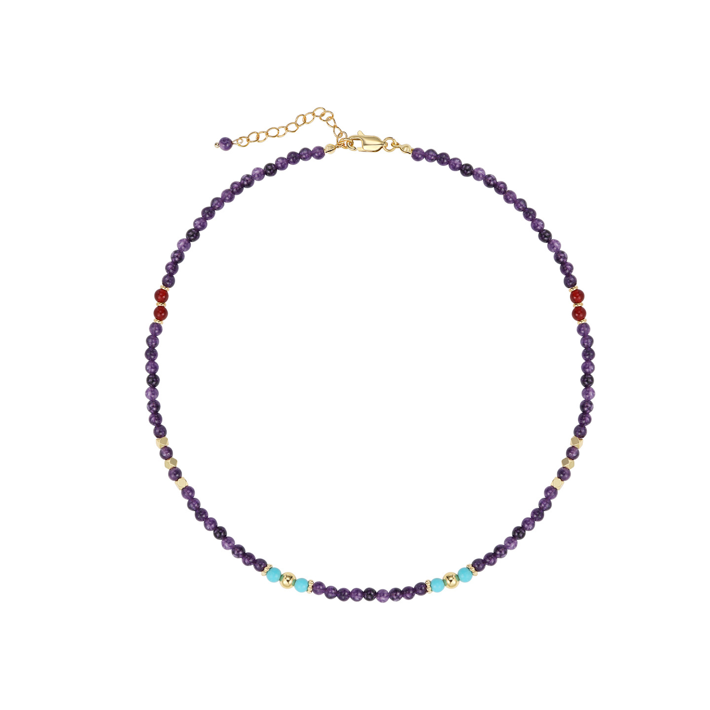 Carefully selected spring and summer new dopamine amethyst beaded necklace for women, a light luxury, niche and high-end collarbone necklace Item Picture