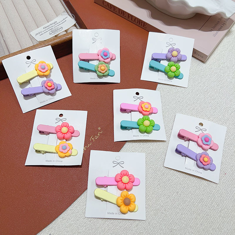 New sweet children's flower duckbill clip, girl side bangs, hairpin, cute headwear clip accessory Specification drawing