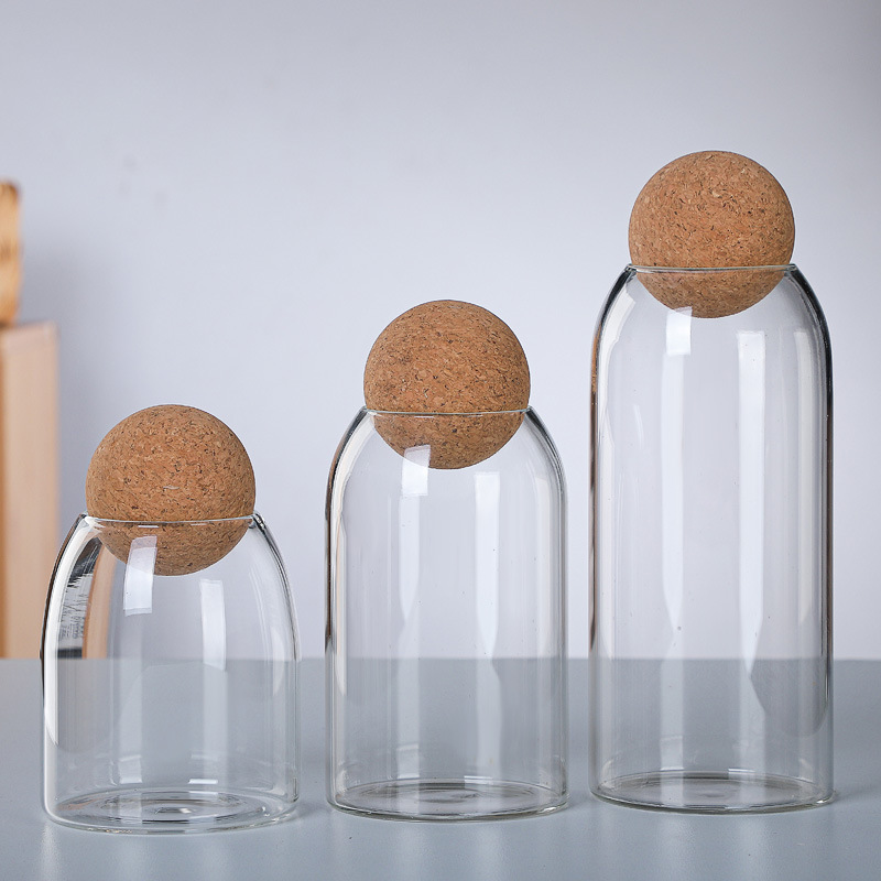 High borosilicate glass sealed jar, household coffee bean storage box, kitchen grains and cereals, cork tea can gift box Application Scenario