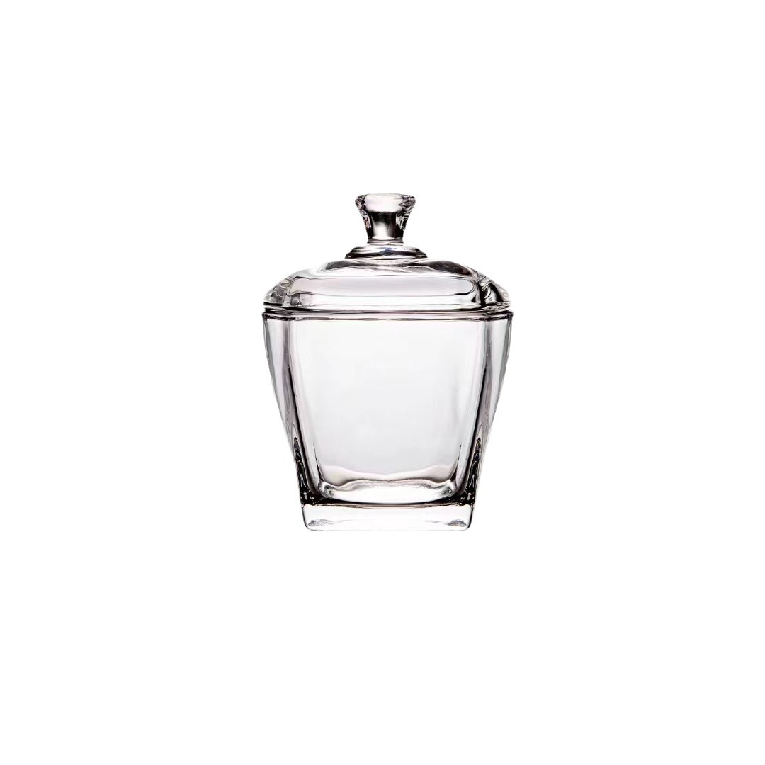 Lizun premium sugar jars, square candy jars, snack and small food storage jars, glass office, restaurant and home storage jars Item Picture
