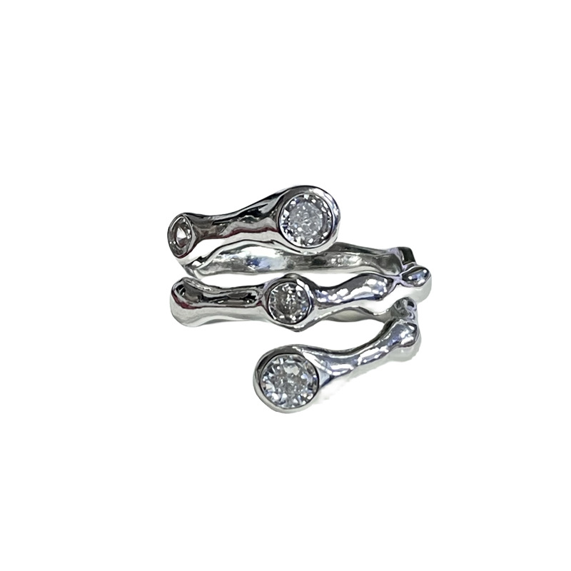Irregular and irregular-shaped texture pleated open ring, minimalist and individualistic index finger ring, elegant and versatile ring Item Picture