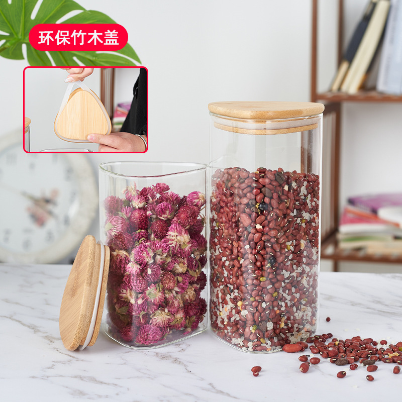 Glass-sealed jars, storage jars, large-capacity glass jars for food, kitchen storage jars, moisture-proof jars, tea jars details Picture