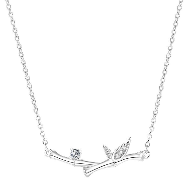 The bamboo joint necklace is a niche bamboo necklace with a design sense for women's summer. It's a new 2024 light luxury collarbone chain with a cold style Item Picture