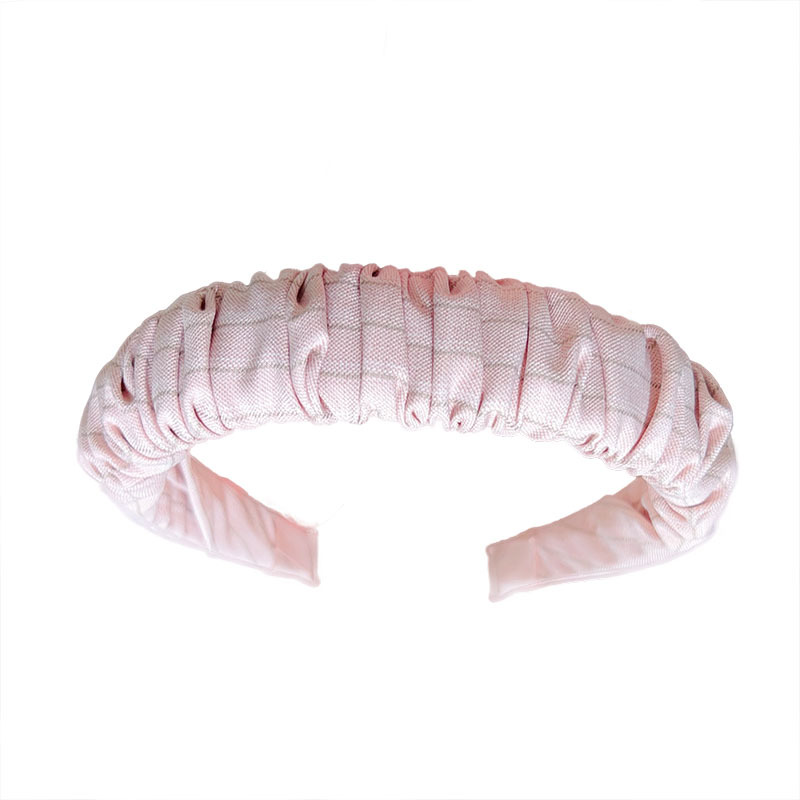 Korean-style dopamine pleated cream fresh hair band, striped high top pressure hair band, fashionable and versatile hair accessory Item Picture