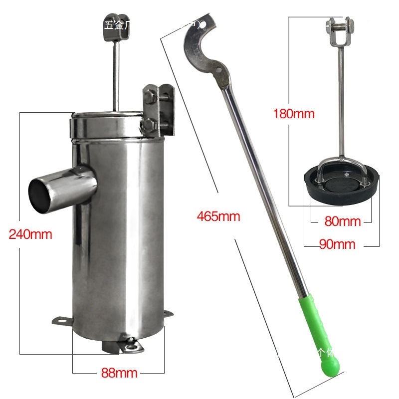 Standard stainless steel water well hand-cranked pump, well head hand-cranked machine, hand-cranked water well direct current manual details Picture