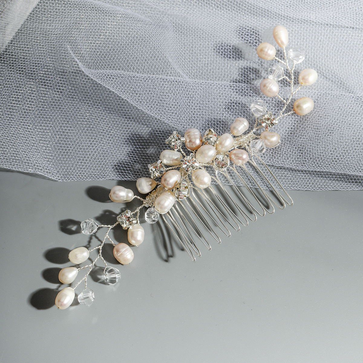 Amazon wedding accessories, freshwater pearl hair combs, high-end handcrafted hair accessories, wedding dresses, evening coops, bride combs full figure