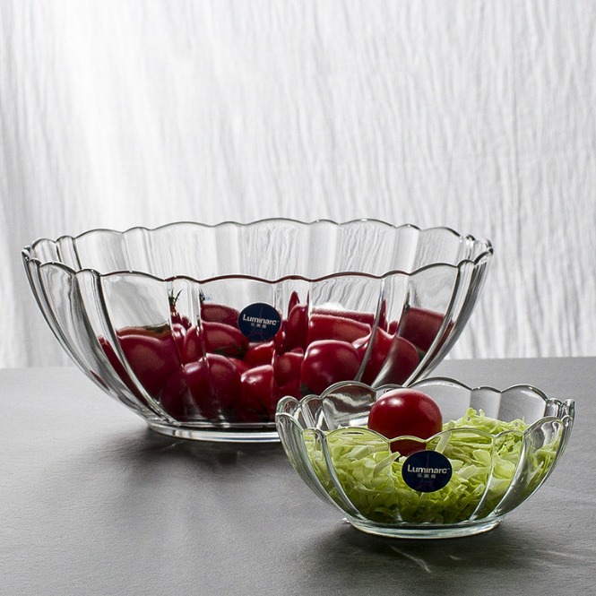 Lemeiya tempered transparent glass salad bowls, soup bowls, rice bowls, household fruit plates, condiment bowls full figure
