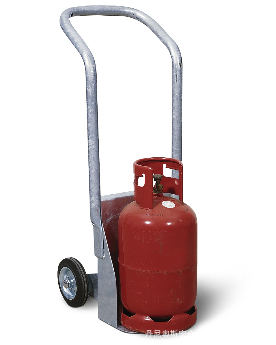 DENIOS steel gas cylinder trolley, laboratory liquefied gas cylinder transporter, plastic steel cylinder and gas cylinder hand-pulled trolley undefined