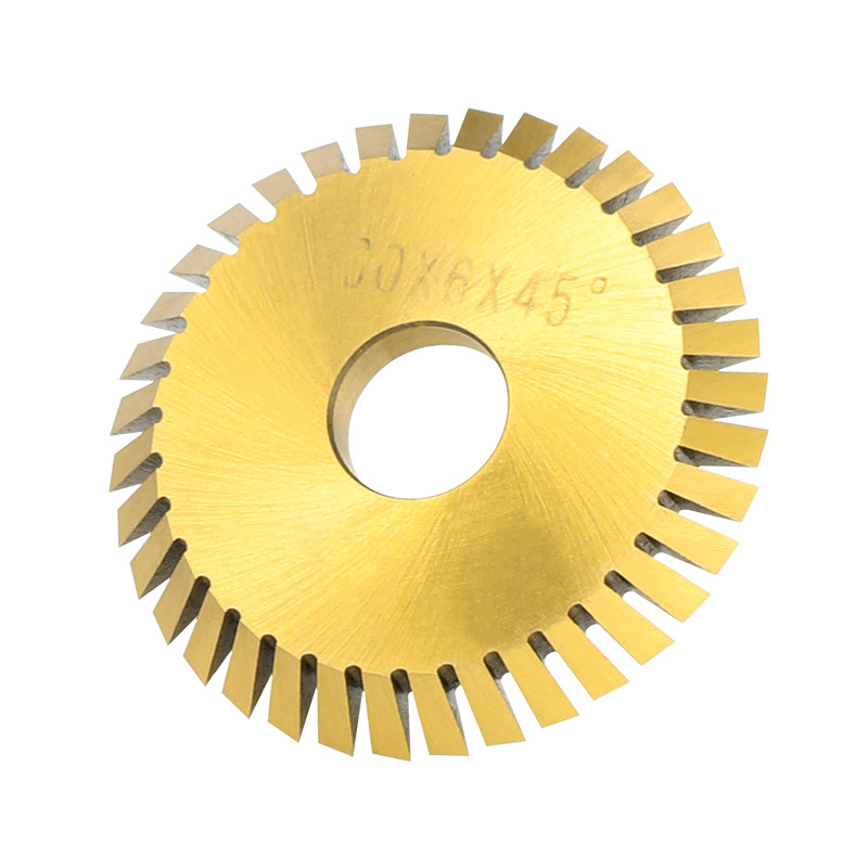 HSS high-speed steel cutting saw blade, single-sided tooth titanium-coated circular milling cutter, horizontal key matching machine accessory blade Item Picture