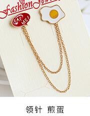 Z31 Korean version accessories: Lively and cute Mount Fuji Planet, fried egg, Maneki Neko, Cloud collar, brooch and pin full figure
