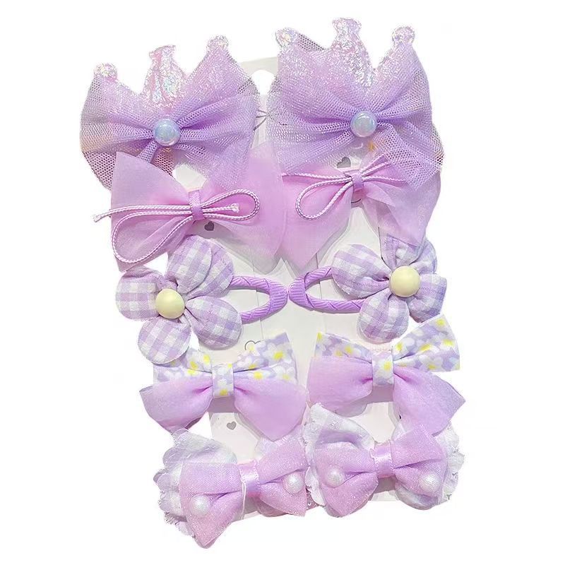 Children's crown hair clips, sweet bow hair clips, side broken hair clips for girls and babies, duckbill clips, princess head accessories Item Picture