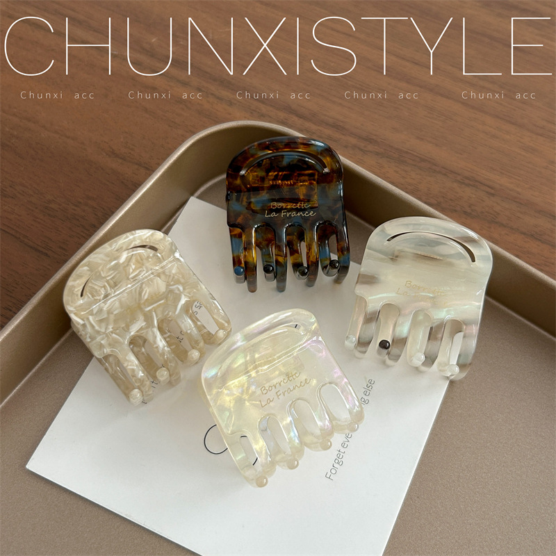 Fashionable and high-end acetate small claw clip, princess hair clip at the back of the head, simple high ponytail clip, headwear and hair clip Specification drawing