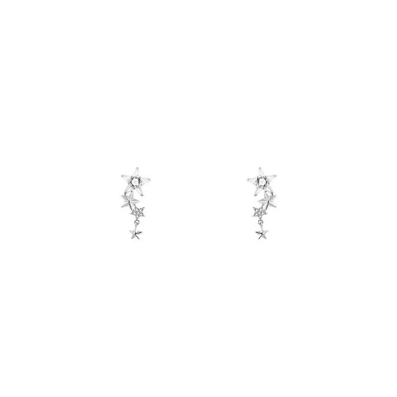 Zircon star earrings, a niche design for women with a high-end feel, are new trendy autumn and winter short tassel earrings from 2025 Item Picture