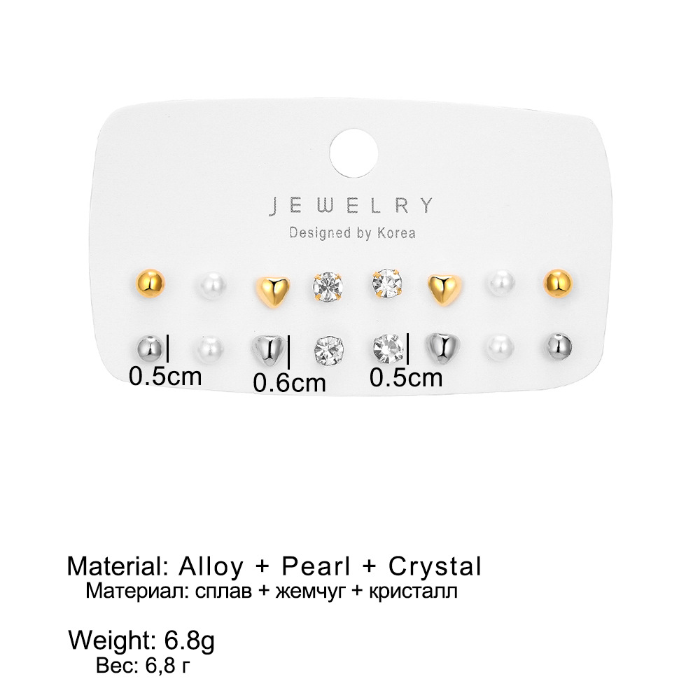 Wholesale of exquisite, simple and small heart-shaped earrings from Europe and America, fashionable and versatile for women, and niche diamond stud earrings and other accessories Item Picture