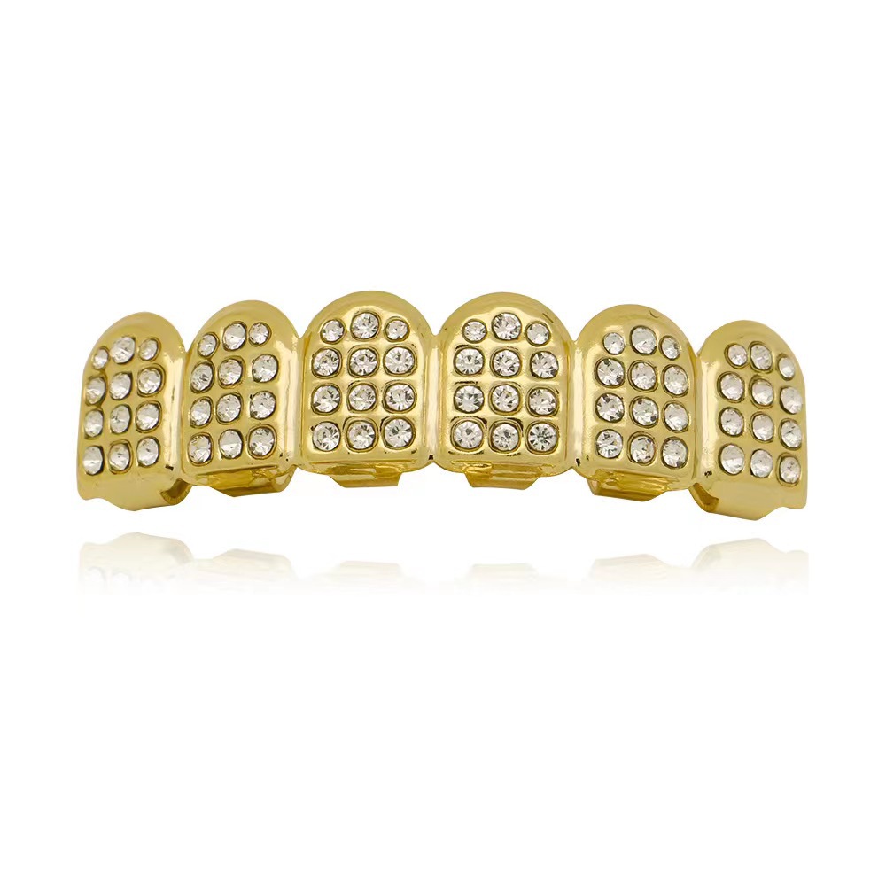 temu, a cross-border bestseller, is selling 72 diamond gold Hiphop braces. Wholesale and direct sales of accessories are trendy Item Picture