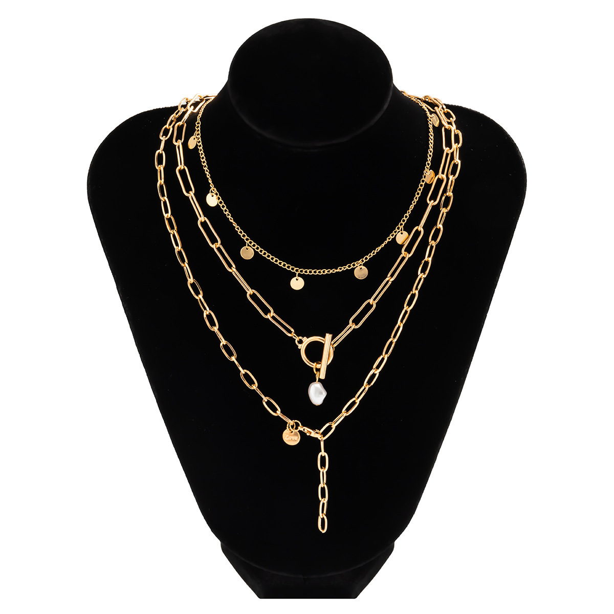 European and American cross-border jewelry, geometric tassels, sequins, versatile OT pendant, simple pearl pendant, long necklace for women Application Scenario