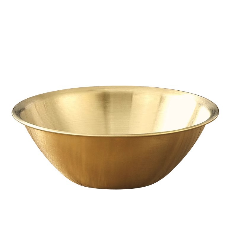 Stainless steel salad bowl, single-layer V-shaped dessert bowl, Korean ramen bowl, hotel golden seasoning bowl, commercial snack bowl Item Picture