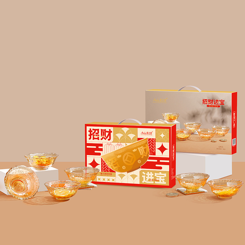 Wholesale diamond glass bowls and plates six-piece set, crystal bowls four-piece set, event gift bowls two-piece set Application Scenario