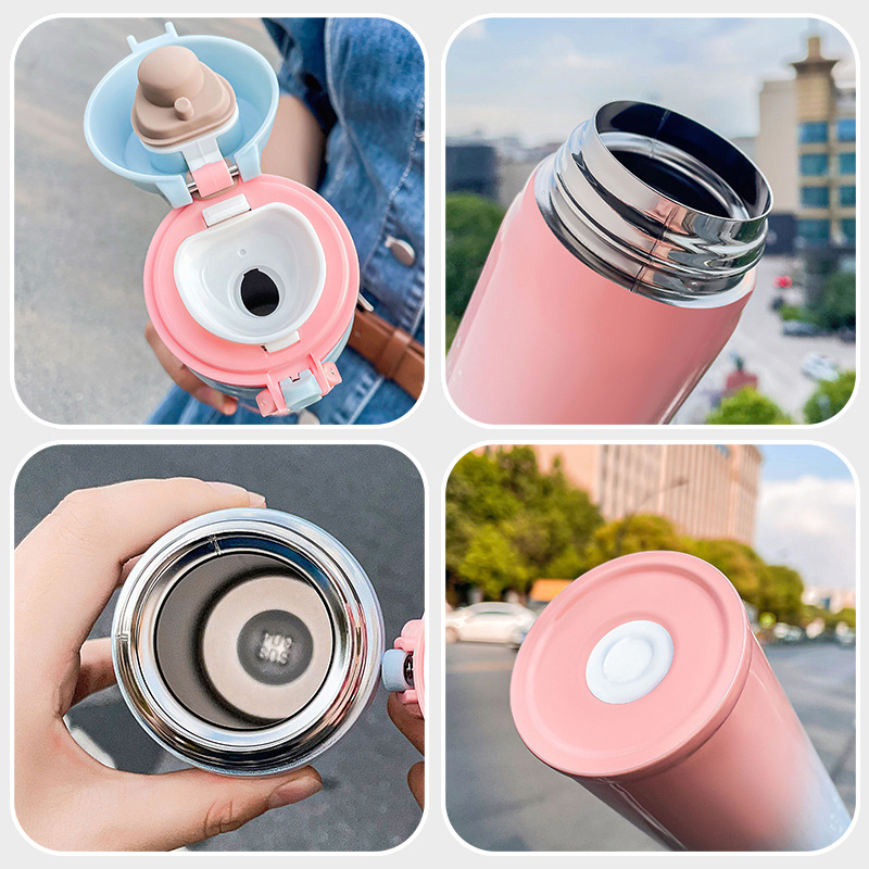 Gradient Christmas insulated water cup with bouncing lid, ladies on Instagram, high appearance level, cute children, portable students, 304 stainless steel Application Scenario