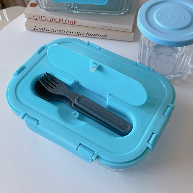 Bolimei 2023 Korean Glass Tableware Set, Bento Box, Food Storage Box, Student Lunch Box, Food storage Bowl, Microwave oven Application Scenario