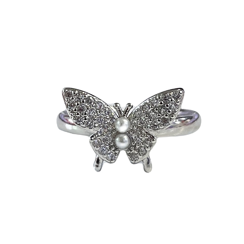 Fashionable and individual index finger ring with adjustable butterfly opening for women, a niche Instagram cool style, and a delicate ring that can be stacked Item Picture